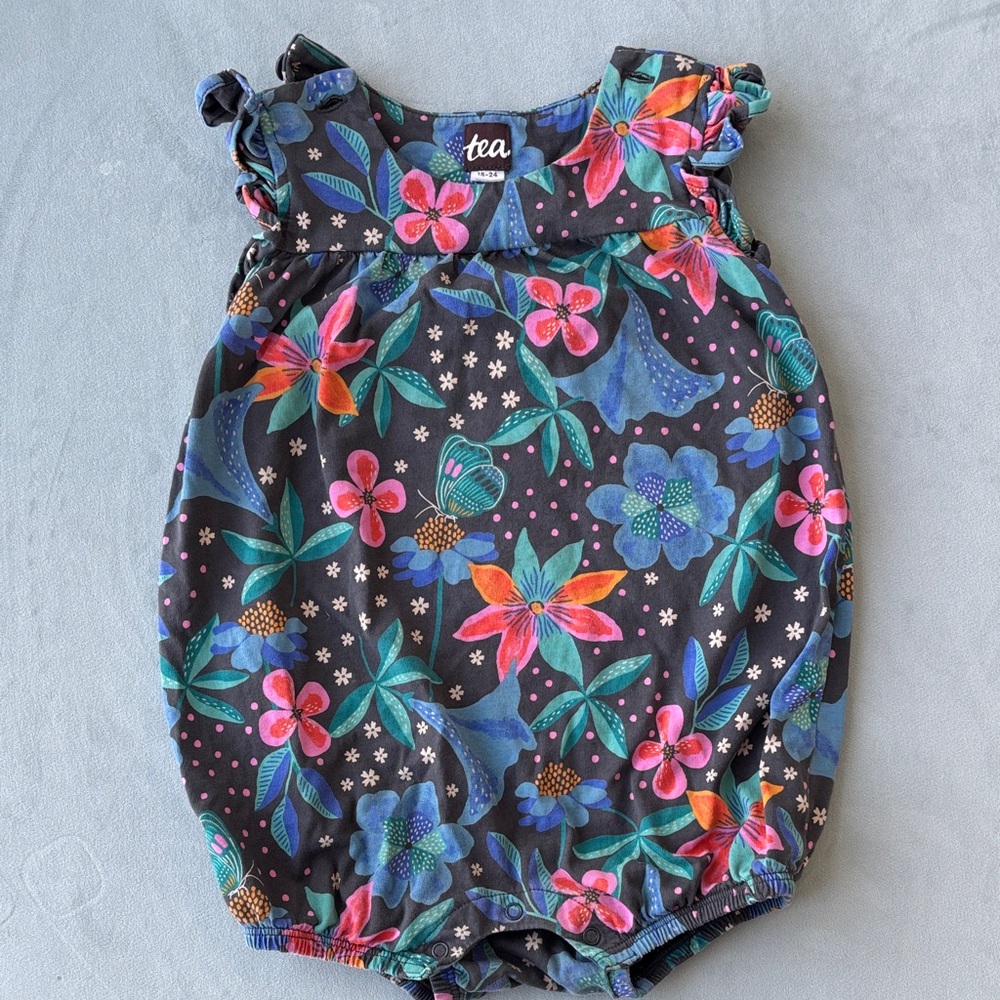 Tea Collection Colorful Floral Bubble Romper